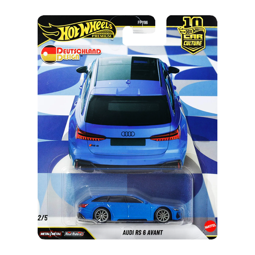 Машинка Premium Hot Wheels Audi RS 6 Avant Deutschland Design 1:64 JKF43 Blue - Retromagaz