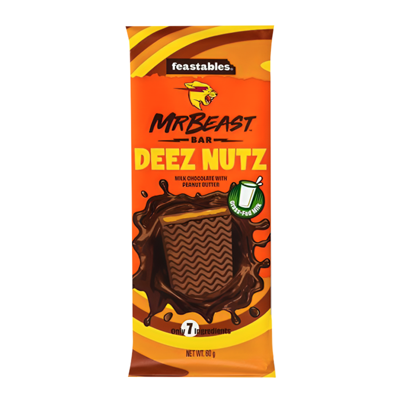 Шоколад Молочный MrBeast Feastables с Арахисовой Начинкой 60g - Retromagaz
