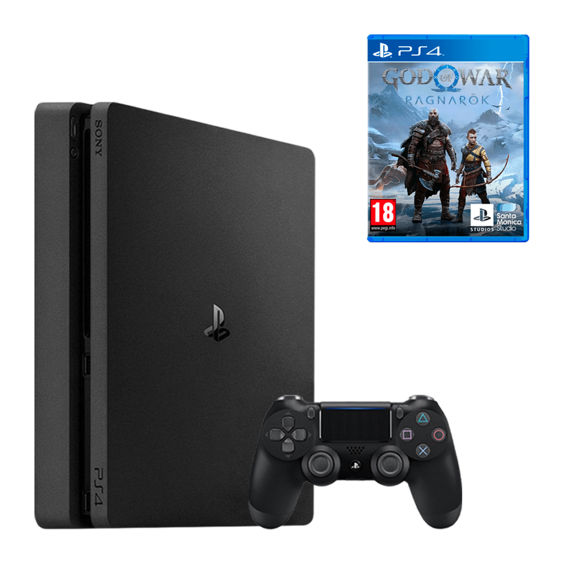 Набір Консоль Sony PlayStation 4 Slim 1TB Black Б/У + Гра God of War: Ragnarok Російська Озвучка Новий - Retromagaz