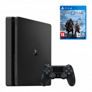 Набір Консоль Sony PlayStation 4 Slim 1TB Black Б/У + Гра God of War: Ragnarok Російська Озвучка Новий