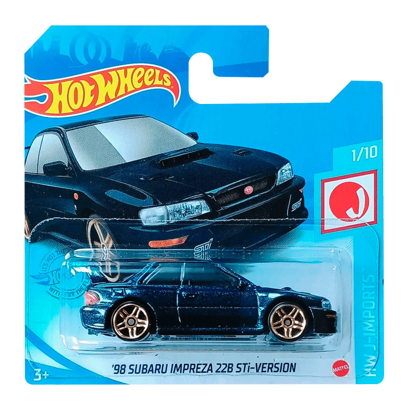 Машинка Базова Hot Wheels '98 Subaru Impreza 22B STi-Version J-Imports 1:64 GTB01 Dark Blue - Retromagaz