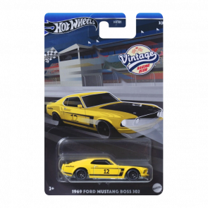 Тематична Машинка Hot Wheels 1969 Ford Mustang Boss 302 Vintage Racing Club 1:64 HRT81/HRV08 Yellow