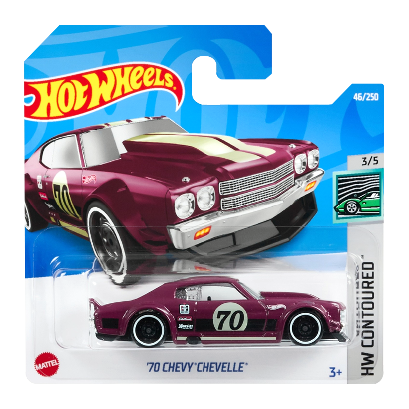 Машинка Базова Hot Wheels '70 Chevy Chevelle Contoured 1:64 HCV24 Red - Retromagaz