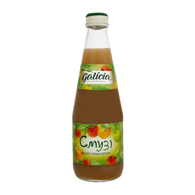 Смузи Galicia Яблоко-Груша-Персик Стекло 300ml - Retromagaz
