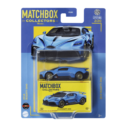 Машинка Premium Matchbox 2018 Bugatti Divo Collectors 1:64 HVW14 Blue - Retromagaz