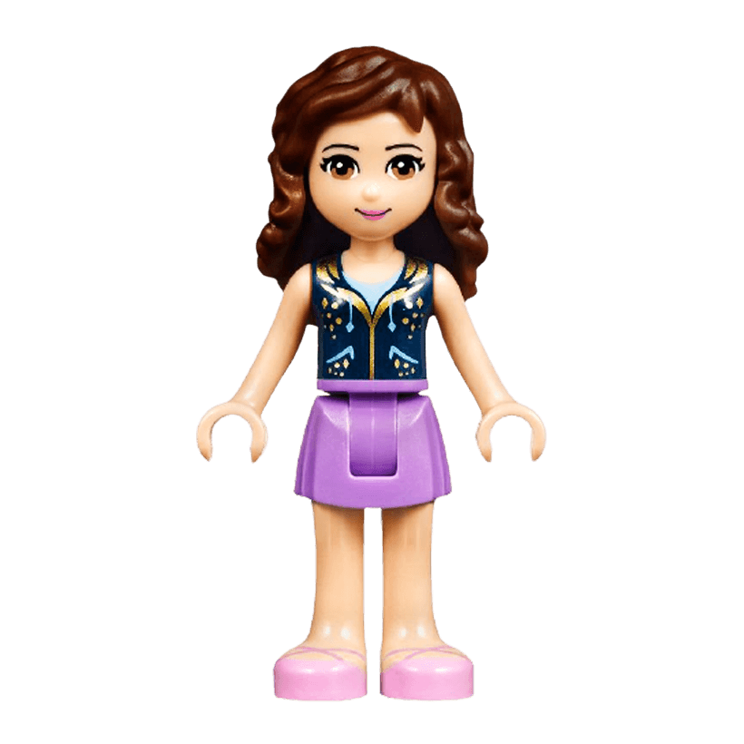 Фигурка Lego Girl Olivia Medium Lavender Skirt Friends frnd119 2 Б/У - Retromagaz