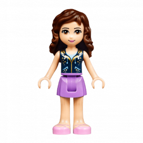 Фігурка Lego Girl Olivia Medium Lavender Skirt Friends frnd119 1 Б/У - Retromagaz