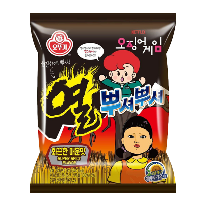 Снеки Ottogi Squid Game (Гра в Кальмара) Ramen Гостра 90g - Retromagaz