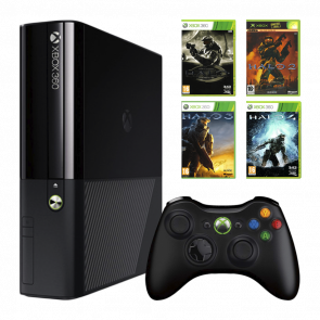 Набор Консоль Xbox 360 E 250GB Black Б/У + Сборник Игр Halo (Combat Evolved Anniversary + 2 + 3 + 4)