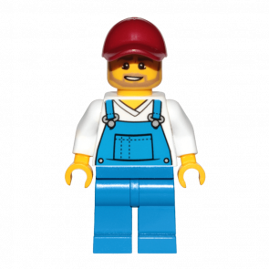 Фигурка Lego 973pb3472 Overalls Blue over V-Neck Shirt City Recreation cty1006 1 Б/У