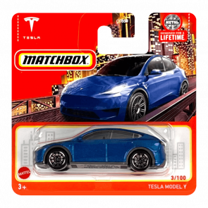 Машинка Большой Город Matchbox Tesla Model Y Metro 1:64 HVN74 Blue - Retromagaz