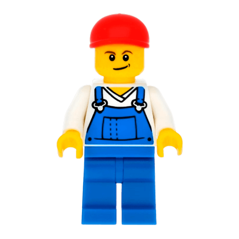 Фигурка Lego People 973pb0649 Overalls Blue over V-Neck Shirt City cty0320 Б/У - Retromagaz