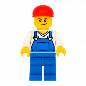 Фигурка Lego 973pb0649 Overalls Blue over V-Neck Shirt City People cty0320 Б/У