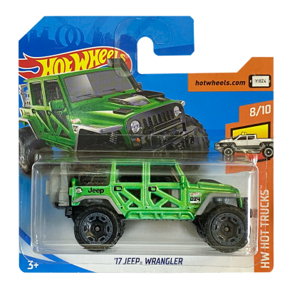 Машинка Базовая Hot Wheels '17 Jeep Wrangler Hot Trucks 1:64 FJY56 Green - Retromagaz