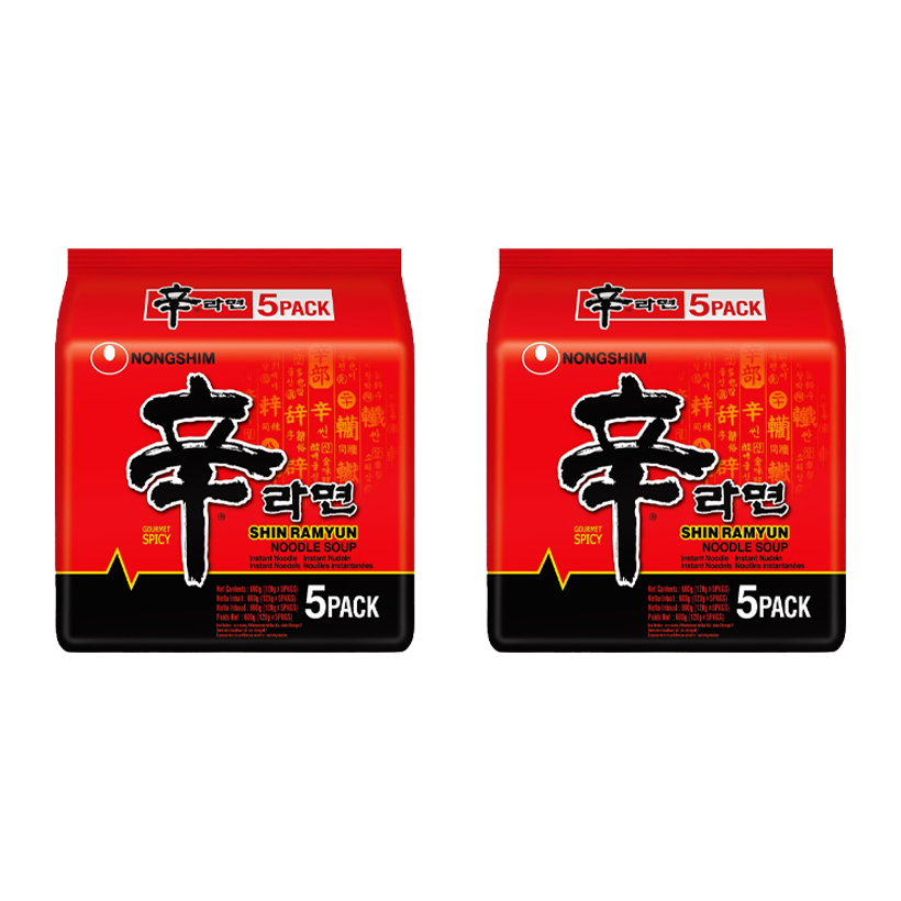 Набор Лапша 10шт Nongshim Shin Рамьон с Грибами и Овощами Острая 120g - Retromagaz