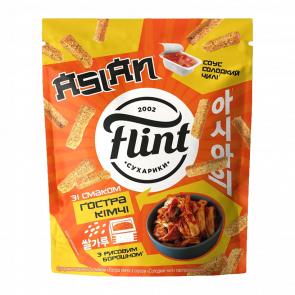Сухарики Flint со Вкусом Острого Кимчи и Соусом Сладкий Чили 15g + 60g - Retromagaz