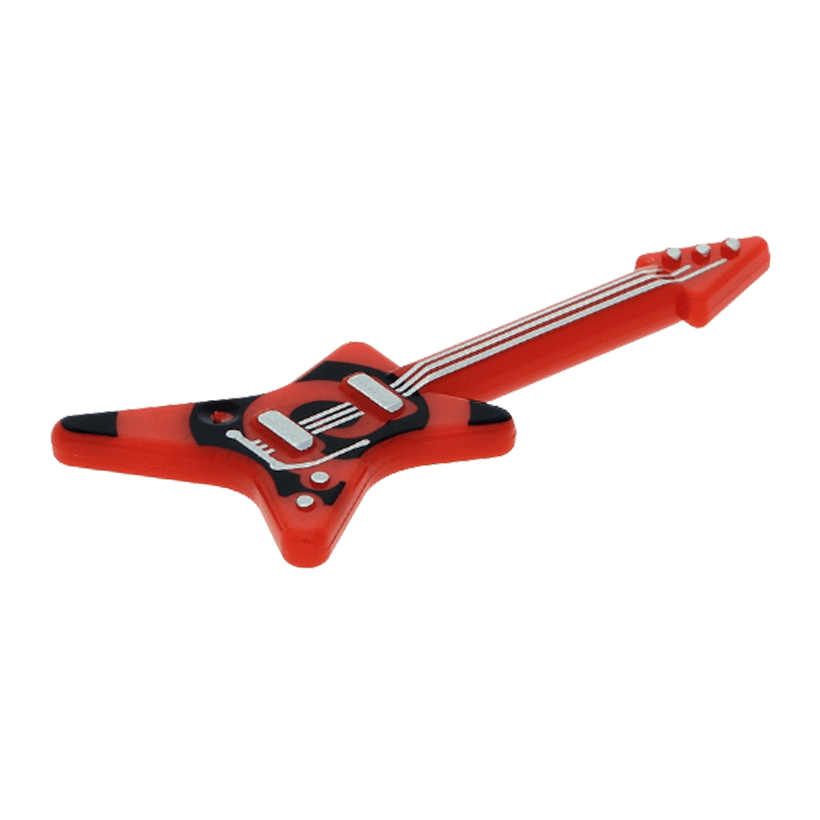 Мистецтво Lego Guitar Electric 'ML' Type with Black Spiral on Body and Silver Strings 17356pb01 6081660 Red Б/У - Retromagaz