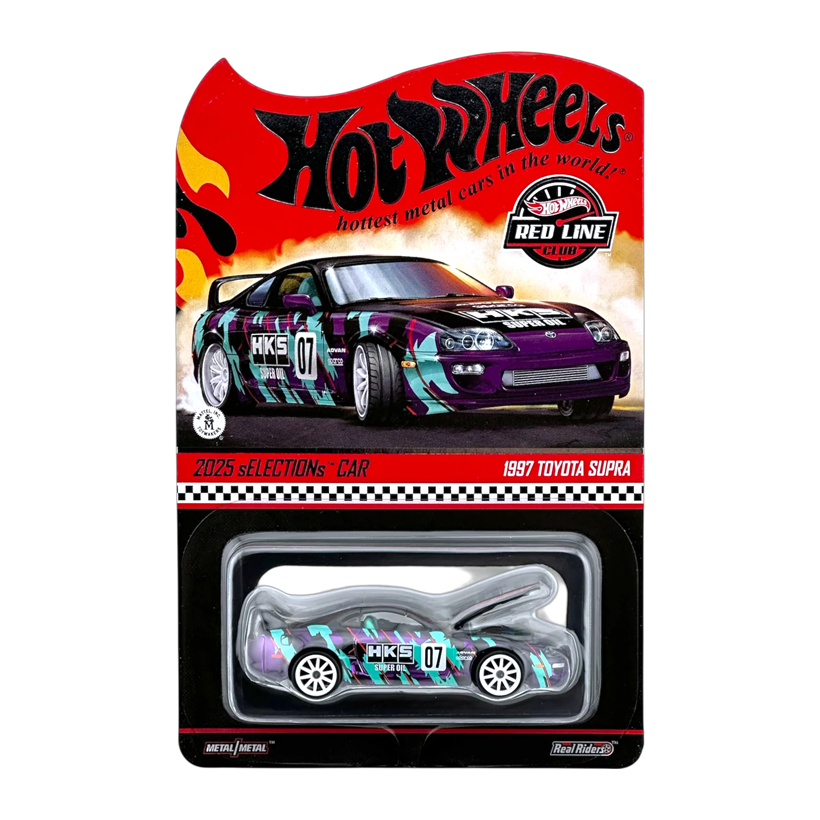 Машинка Premium Hot Wheels 1997 Toyota Supra HKS Red Line Club RLC 1:64 JCP18 Black - Retromagaz