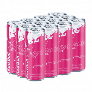 Набір Напій Енергетичний 12шт Red Bull Peach Edition Pink 250ml - Retromagaz