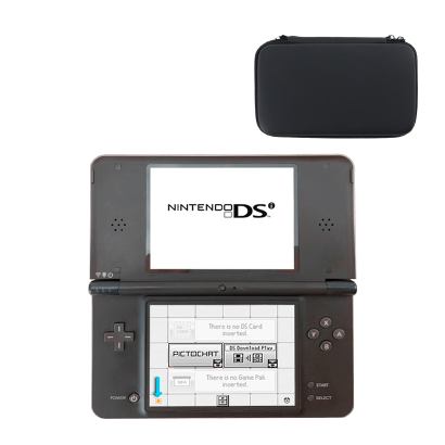 Набір Консоль Nintendo DS i XL Модифікована 1GB Dark Brown + 10 Вбудованих Ігор Б/У Нормальний  + Чохол Твердий RMC 3 Black Новий - Retromagaz