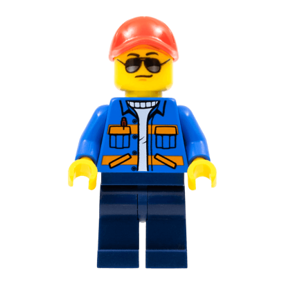 Фигурка Lego 973pb3100 Blue Jacket with Pockets and Orange Stripes City Train cty0500a 1 Б/У - Retromagaz