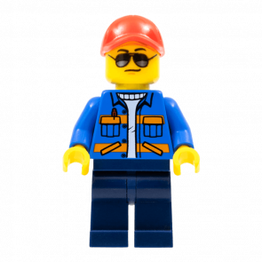 Фігурка Lego 973pb3100 Blue Jacket with Pockets and Orange Stripes City Train cty0500a 1 Б/У