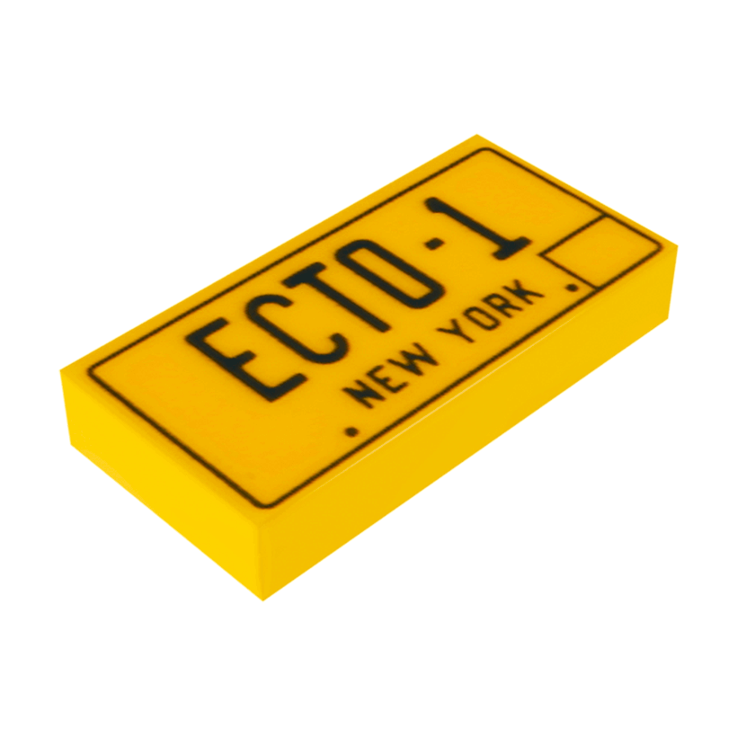 Плитка Lego Декоративна Groove with 'ECTO-1' and 'NEW YORK' Pattern 1 x 2 3069bpb0312 6092269 Bright Light Orange Б/У - Retromagaz