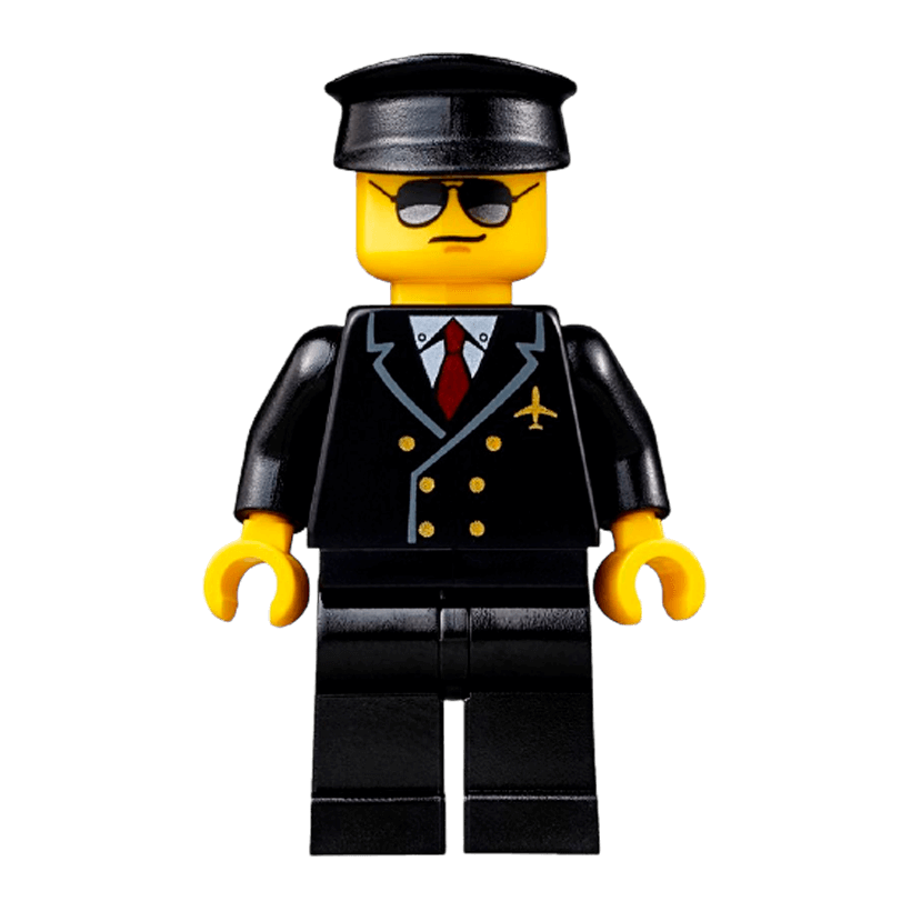 Фигурка Lego Airport 973pb0109 Red Tie and 6 Buttons Black and Silver Sunglasses City air055 Б/У - Retromagaz