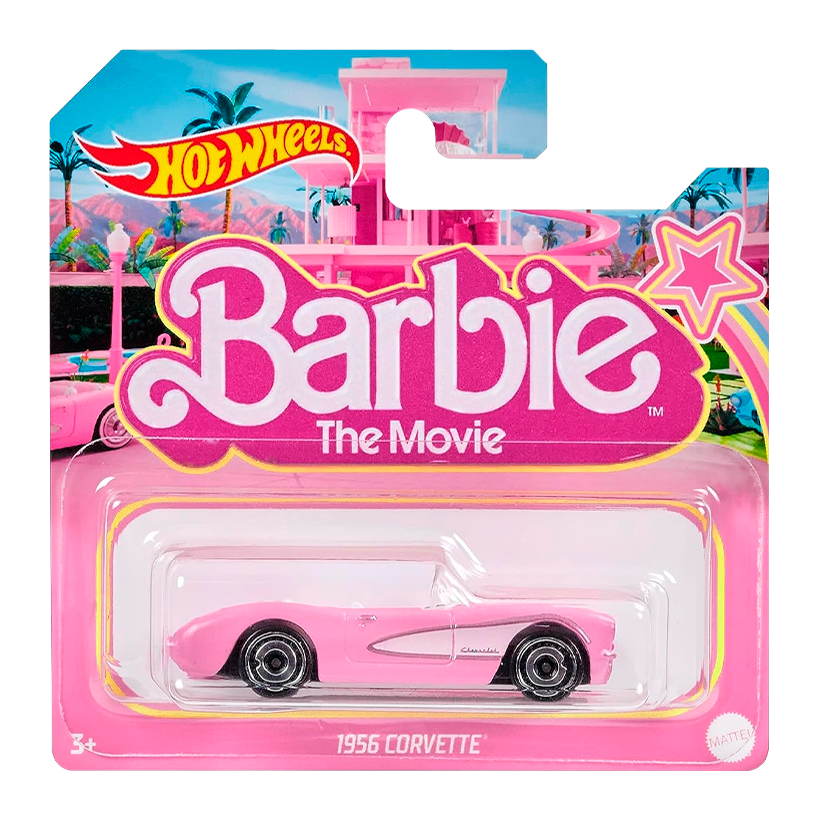 Машинка Базова Hot Wheels 1956 Corvette Barbie The Movie 1:64 HPR54 Pink - Retromagaz