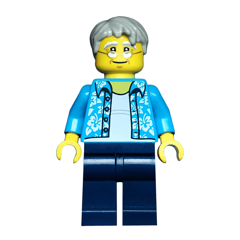 Фигурка Lego People 973pb2731 Beachgoer Gray Male Hair City cty0762 1 Б/У - Retromagaz