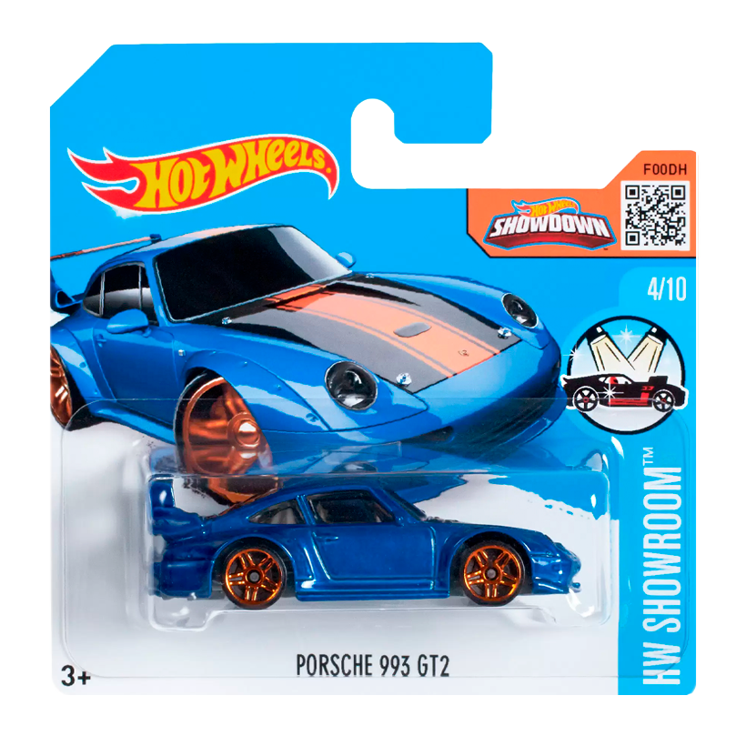 Машинка Базовая Hot Wheels Porsche Porsche 993 GT2 Showroom 1:64 DHT11 Blue - Retromagaz