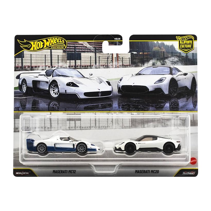 Машинка Premium 2шт Hot Wheels Maserati MC12 / Maserati MC20 2-Packs 1:64 JHW55 White - Retromagaz