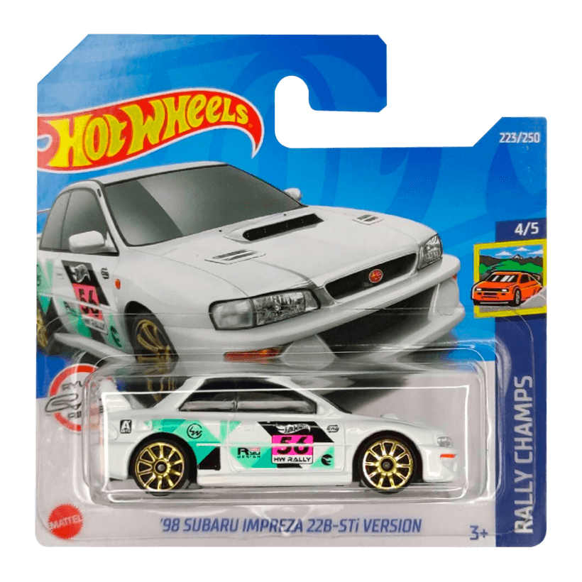 Машинка Базова Hot Wheels '98 Subaru Impreza 22B-STi Version Treasure Hunts Rally Champs 1:64 HCY04 White - Retromagaz
