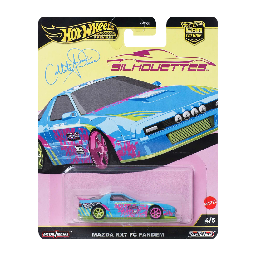 Машинка Premium Hot Wheels Mazda RX7 FC Pandem Silhouettes 1:64 JBK60 Blue - Retromagaz
