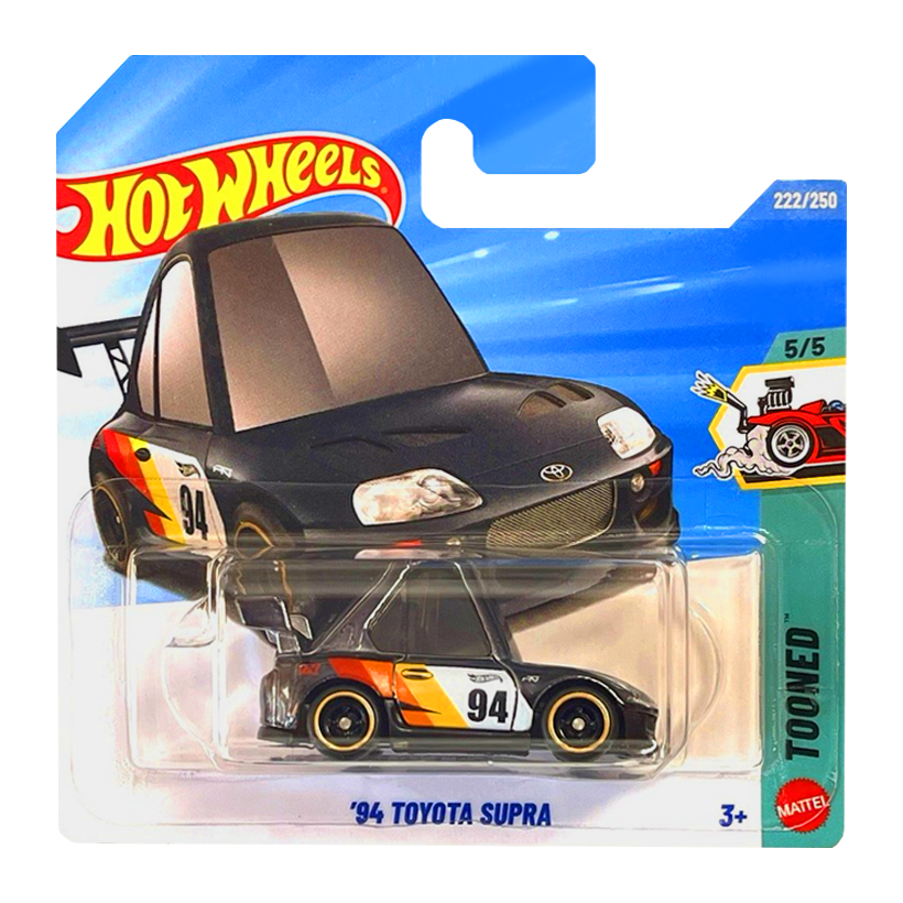 Машинка Базовая Hot Wheels ’94 Toyota Supra Super Treasure Hunt STH Tooned 1:64 JJM25 Black - Retromagaz