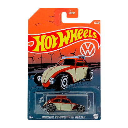 Тематическая Машинка Hot Wheels Custom Volkswagen Beetle Volkswagen 1:64 HDH45 Brown - Retromagaz