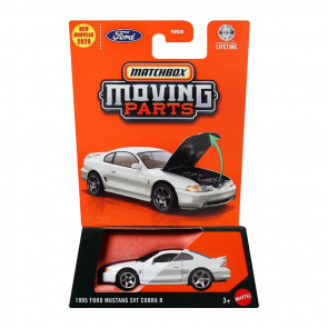 Тематична Машинка Matchbox 1995 Ford Mustang SVT Cobra R Moving Parts 1:64 JHV30 White - Retromagaz