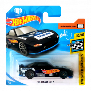 Машинка Базова Hot Wheels '95 Mazda RX-7 Mad Mike Speed Graphics 1:64 FYD04 Black