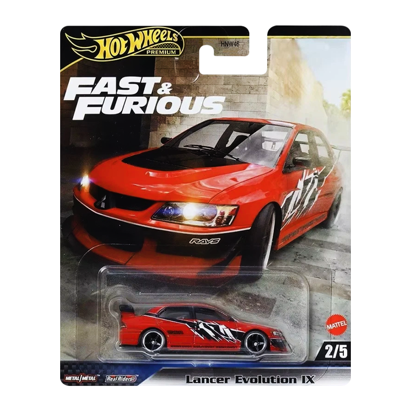 Машинка Premium Hot Wheels Mitsubishi Lancer Evolution IX Fast & Furious 1:64 JBM02 Red - Retromagaz