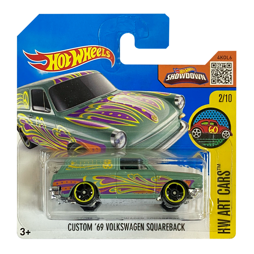 Машинка Базова Hot Wheels Custom '69 Volkswagen Squareback HW Art Cars 1:64 DHR85 Green - Retromagaz