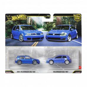 Машинка Premium 2шт Hot Wheels 2004 Volkswagen Golf R32 / Volkswagen Golf Mk7 2-Packs 1:64 JHW49 Blue - Retromagaz