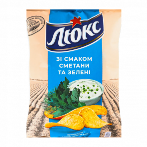 Чипсы Люкс со Вкусом Сметаны и Зелени 125g