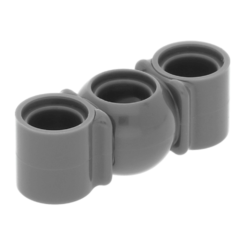 Technic 10шт Lego Балка Товста Пряма Ball Joint in Middle 1 x 3 98577 6001085 Dark Bluish Grey Б/У - Retromagaz