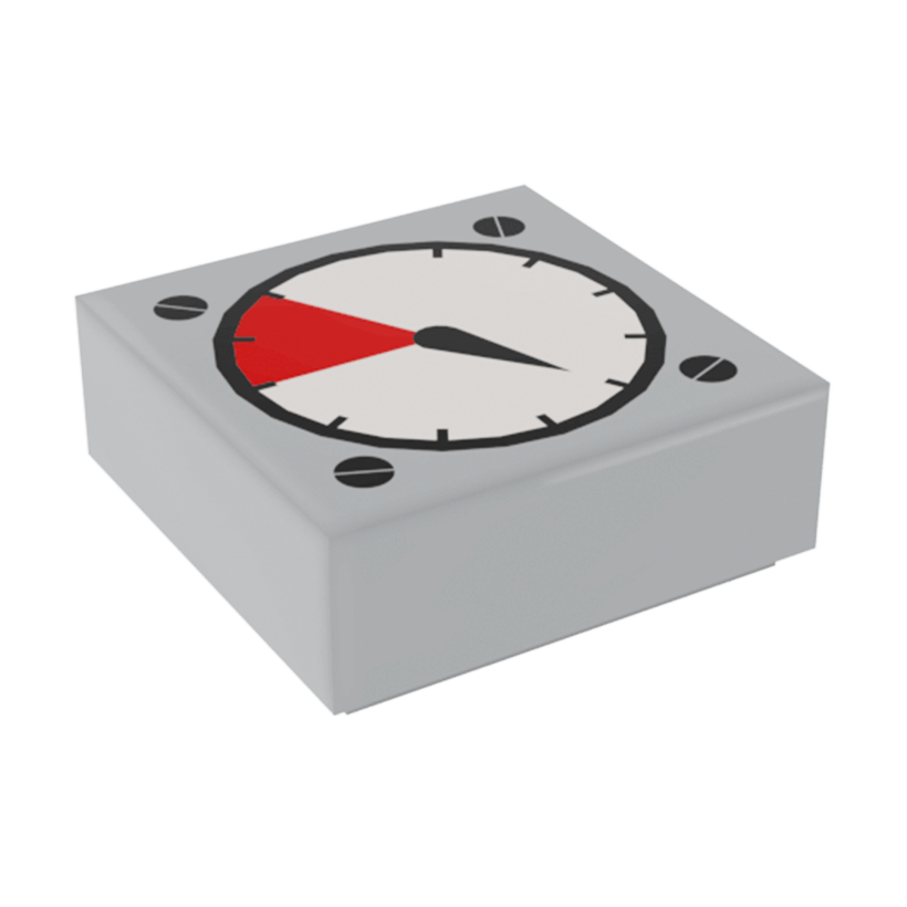 Плитка 10шт Lego Декоративна Groove with White and Red Gauge Black Thick Needle 4 Screw Heads 1 x 1 3070bp07 4255629 Light Bluish Grey Б/У - Retromagaz