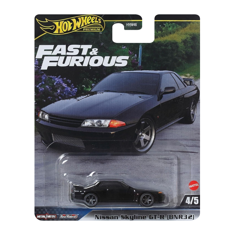 Машинка Premium Hot Wheels Nissan Skyline GT-R (BNR32) Fast & Furious 1:64 HYP69 Black - Retromagaz