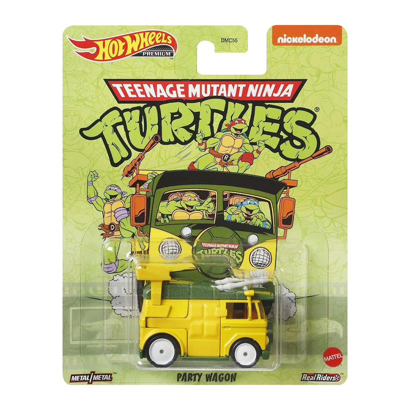 Машинка Premium Hot Wheels Teenage Mutant Ninja Turtles Party Wagon Rep. Entertainment 1:64 DMC55/GJR50 Yellow - Retromagaz