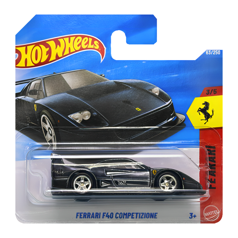 Машинка Базова Hot Wheels Ferrari F40 Competizione Super Treasure Hunt STH Ferrari 1:64 JJM17 Grey - Retromagaz
