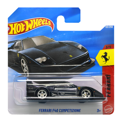 Машинка Базовая Hot Wheels Ferrari F40 Competizione Super Treasure Hunt STH Ferrari 1:64 JJM17 Grey - Retromagaz