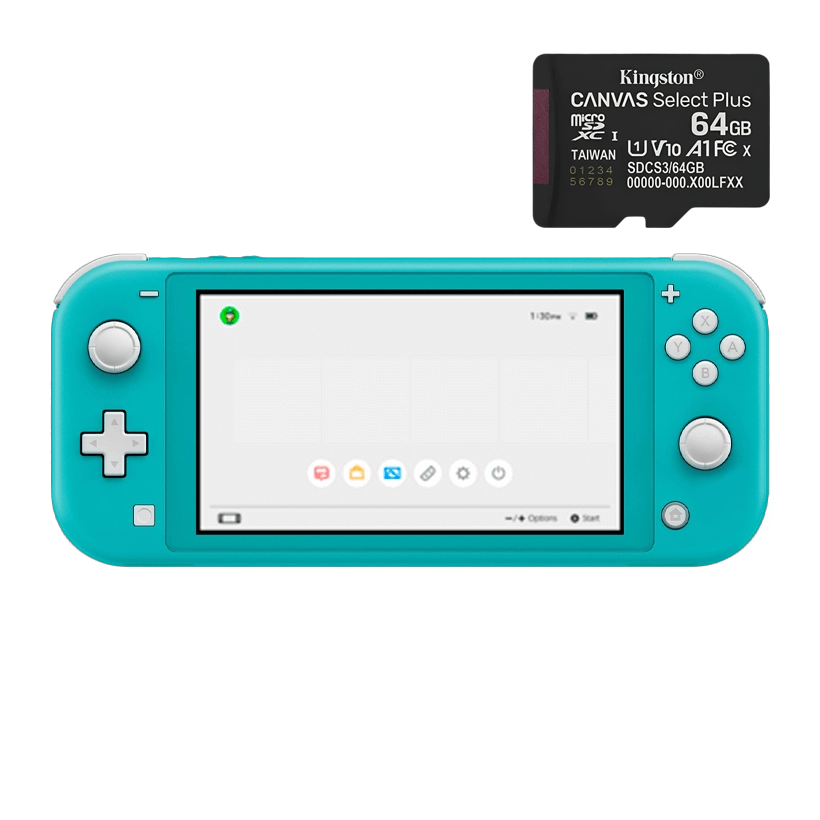 Набір Консоль Nintendo Switch Lite 32GB Turquoise Б/У  + Карта Пам'яті UHS-I U3 V30 A1 SD Adapter 64GB - Retromagaz