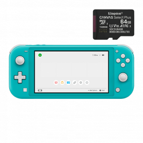 Набір Консоль Nintendo Switch Lite 32GB Turquoise Б/У  + Карта Пам'яті UHS-I U3 V30 A1 SD Adapter 64GB - Retromagaz